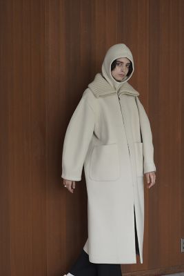 ＲＩＢ ＣＯＬＬＡＲ ＷＯＯＬ ＬＯＮＧ ＣＯＡＴ | ファッション・服 ...