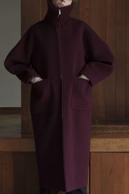 CLANE（クラネ）の「CLANE/クラネ/RIB COLLAR WOOL LONG COAT