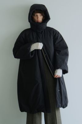 ＜CLANE (Women)＞ＢＡＬＬＯＯＮ　ＨＯＯＤＩＥ　ＬＯＮＧ　ＤＯＷＮ　ＣＯＡＴ