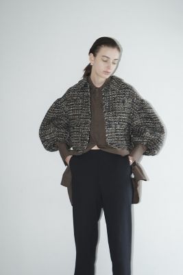 ジャケット・アウターMIX TWEED PUFF SLEEVE JACKET