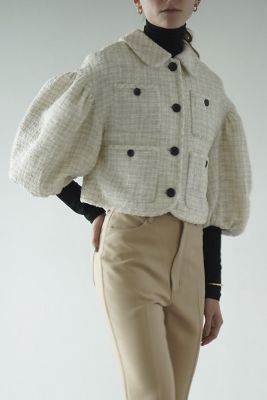 ジャケット・アウターMIX TWEED PUFF SLEEVE JACKET