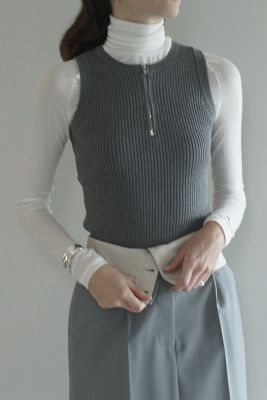 ＳＬＥＥＶＥＬＥＳＳ ＺＩＰ ＲＩＢ ＫＮＩＴ ＴＯＰＳ 