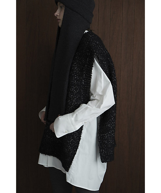 SIDE ZIP TWEED KNIT VEST | CLANE (Women SIDE ZIP TWEED KNIT VEST | CLANE (Women