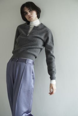 Ｗ　ＦＡＣＥ　ＨＡＬＦ　ＺＩＰ　ＹＡＫ　ＫＮＩＴ　ＴＯＰＳ