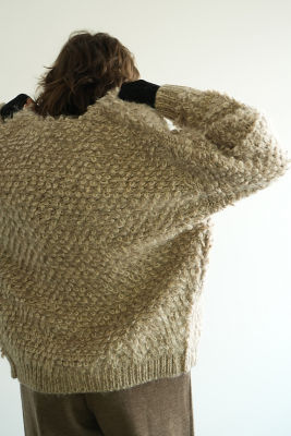 MIX LOOP MOHAIR KNIT CARDIGAN