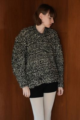 MIX LOOP MOHAIR KNIT TOPS | CLANE