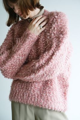 MIX LOOP MOHAIR KNIT TOPS | CLANE