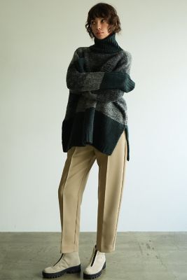 GRADATION BORDER WIDE KNIT TOPS | CLANE 