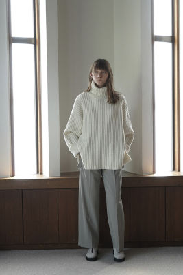 CLANE - CLANE / クラネ | MIX YARN WIDE RIB TURTLE KNIT TOPS / タートルネック スリット ニット | 1 | ブルー系 | レディース 2478554702.jpg?1736482278