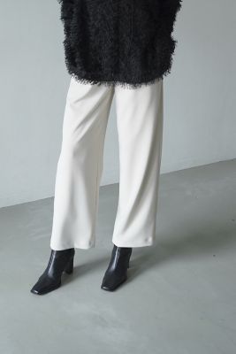RIB STRIPE TUCK PANTS | CLANE (Women