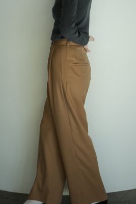 WOOL BASIC TUCK PANTS | CLANE (Women