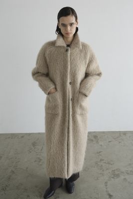 CLANE クラネ 21AW LONG SHAGGY SULLEY COAT めんどくさく ロングシャギーベルテッドコート 11101-0102  ブルー系