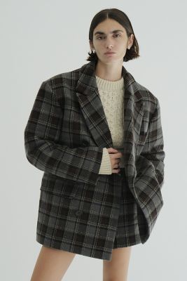 ＜CLANE (Women)＞≪送料無料≫ＯＶＥＲ　ＳＨＯＵＬＤＥＲ　ＰＥＡＫＥＤ　ＬＡＰＥＬ　ＣＯＡＴ　１７１０１－００７２