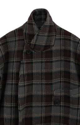 OVER SHOULDER PEAKED LAPEL COAT
