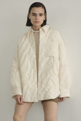 ＜CLANE (Women)＞ＰＡＤＤＥＤ　ＣＲＵＭＰＬＹ　ＳＨＩＲＴ　ＪＡＣＫＥＴ　１７１０３－０４１２