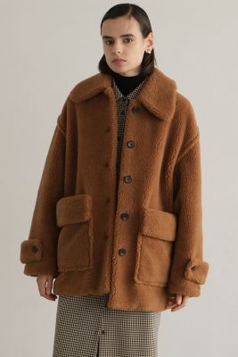 ＜CLANE (Women)＞≪送料無料≫ＲＩＤＧＥ　ＰＯＣＫＥＴ　ＢＯＡ　ｏｖｅｒ　ＣＯＡＴ　１７１０４－０５５２