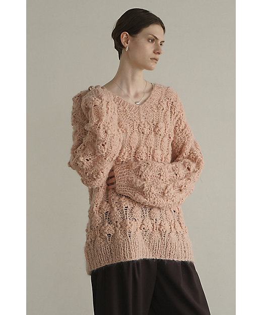 BUMPY OVER V NECK KNIT TOPS 17106 BUMPY OVER V NECK KNIT TOPS 17106