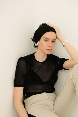 ＜CLANE (Women)＞ＳＨＥＥＲ　ＶＥＬＯＵＲ　ＰＯＷＥＲ　ＳＨＯＵＬＤＥＲ　ＴＯＰＳ　１８１０５－１３１２