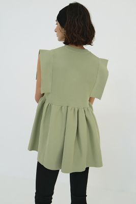 ＳＱＵＡＲＥ　ＳＥＬＥＥＶＥ　ＧＡＴＨＥＲ　ＫＮＩＴ　ＴＯＰＳ　１８１０６－２１３２