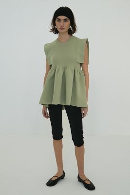 ＳＱＵＡＲＥ　ＳＥＬＥＥＶＥ　ＧＡＴＨＥＲ　ＫＮＩＴ　ＴＯＰＳ　１８１０６－２１３２