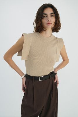 ＳＱＵＡＲＥ　ＳＬＥＥＶＥ　ＫＮＩＴ　ＴＯＰＳ　１８１０６－２２５２