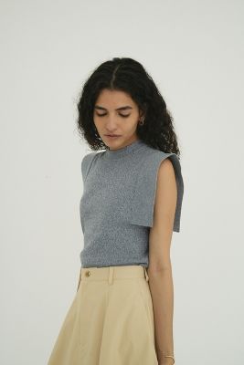 ＳＱＵＡＲＥ　ＳＬＥＥＶＥ　ＫＮＩＴ　ＴＯＰＳ　１８１０６－２２５２