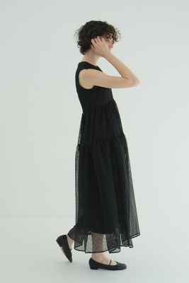 SHEER PLAID FLARE ONEPIECE（ワンピース）｜CLANE（クラネ）の