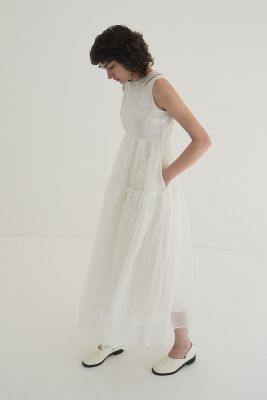 SHEER PLAID FLARE ONEPIECE 18112