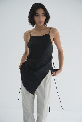 ＜CLANE (Women)＞ＤＲＡＰＥ　ＳＡＴＩＮ　ＣＡＭＩＳＯＬＥ　ＴＯＰＳ　１８１２２－４２８２