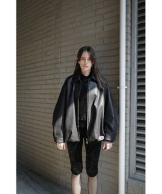 ＜CLANE (Women)＞【送料無料】ＦＡＫＥ　ＬＥＡＴＨＥＲ　ＢＡＬＬＯＯＮ　ＪＡＣＫＥＴ　１９１０１ー００１２