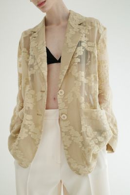 ＜CLANE (Women)＞ＦＬＯＷＥＲ　ＳＨＥＥＲ　ＪＡＣＱＵＡＲＤ　ＪＡＣＫＥＴ　１９１０３－０４３２