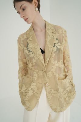 FLOWER SHEER JACQUARD JACKET