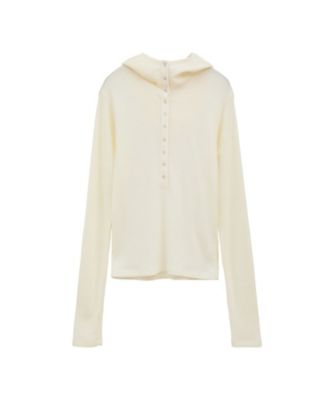 WOOL RIB HOODED TIGHT TOPS 19105