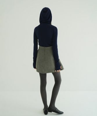 CLANE WOOL RIB HOODED TIGHT TOPS サイズ2 WOOL RIB HOODED TIGHT TOPS -BLACK- – OBLIGE
