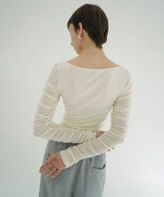 W TULLE SHIRRING TOPS 19105ー1222