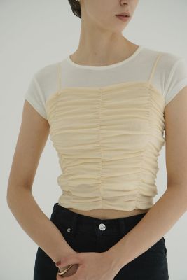 【新品未使用】CLANE SHIRRING CAMI TOPS サイズ1 SHIRRING CAMI TOPS（キャミソール）｜CLANE（クラネ）の