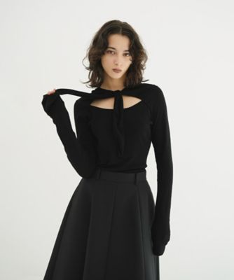 ＜CLANE (Women)＞ＢＯＷ　ＴＩＥ　ＨＯＯＤＥＤ　ＣＵＴ　ＴＯＰＳ　１９１０５ー１４０２