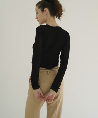 SHEER ROLLED EDGE KNIT CARDIGAN