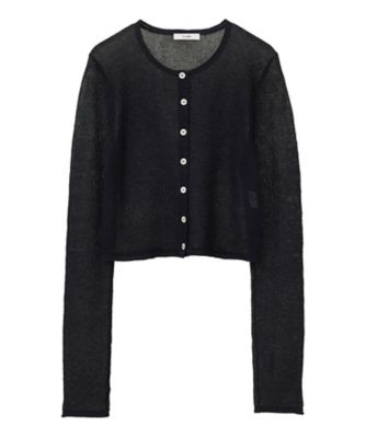 SHEER ROLLED EDGE KNIT CARDIGAN