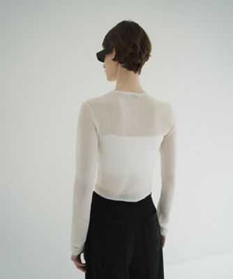 トップス SHEER ROLLED EDGE KNIT CARDIGAN SHEER ROLLED EDGE KNIT CARDIGAN