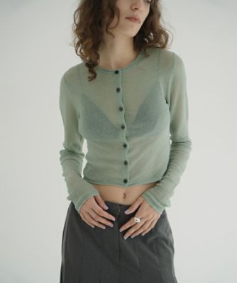 トップス CLANE SHEER ROLLED EDGE KNIT CARDIGAN SHEER ROLLED EDGE KNIT CARDIGAN｜TOPS(トップス)｜CLANE