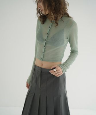 SHEER ROLLED EDGE KNIT CARDIGAN