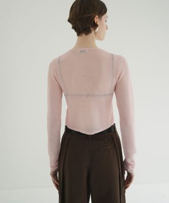 クラネ　SHEER ROLLED EDGE KNIT CARDIGAN SHEER ROLLED EDGE KNIT CARDIGAN