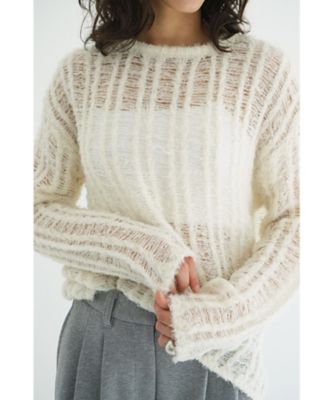 ＜CLANE (Women)＞ＳＨＥＥＲ　ＳＨＡＧＧＹ　ＬＯＯＳＥ　ＫＮＩＴ　ＴＯＰＳ　１９１０６ー２０８２