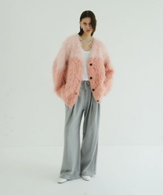 CLANE カーディガン サイズ1 アイボリー レディース】BI COLOR SHAGGY KNIT CARDIGAN | CLANE(クラネ