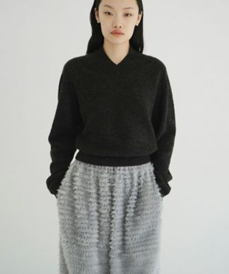 YAK V NECK KNIT TOPS 19106ー2302 | CLANE