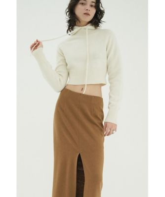 ＜CLANE (Women)＞ＳＨＯＲＴ　ＫＮＩＴ　ＨＯＯＤＩＥ　１９１０６ー２３６２