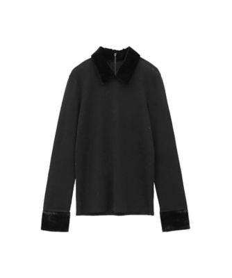 VELOR COLLAR KNIT TOPS 19106ー2432