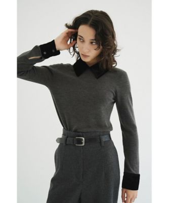 トップス CLANE VELOR COLLAR KNIT TOPS VELOR COLLAR KNIT TOPS｜TOPS(トップス)｜CLANE OFFICIAL ONLINE STORE