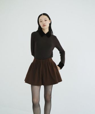 ＜CLANE (Women)＞ＶＥＬＯＲ　ＣＯＬＬＡＲ　ＫＮＩＴ　ＴＯＰＳ　１９１０６ー２４３２